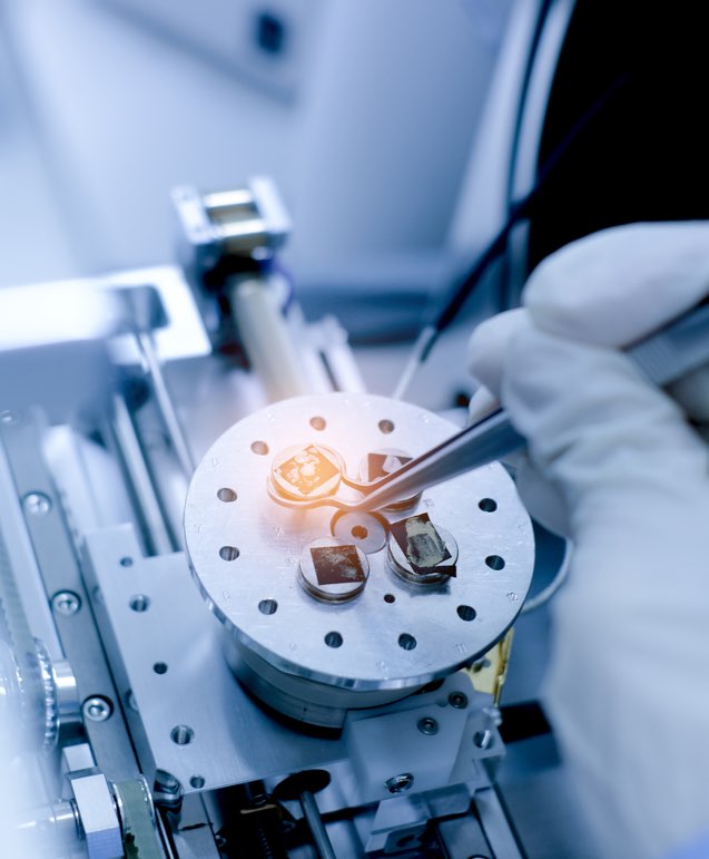Scientist Preparing Nanomaterials for SEM Machine